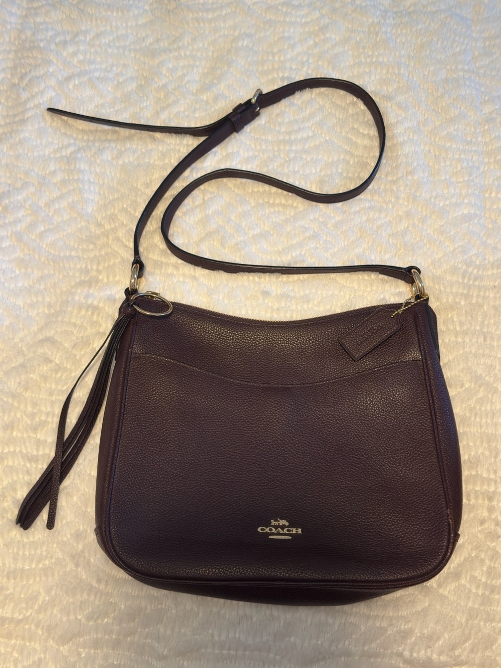 Coach Leather Crossbody Bag in Plum - Picture 1 of 9
